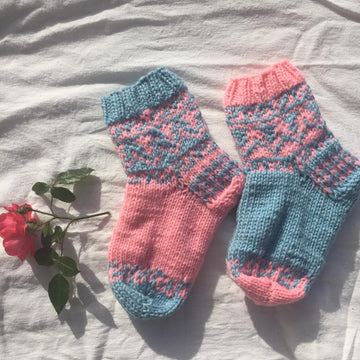 Toddler Lovely Blue in Pink Sock