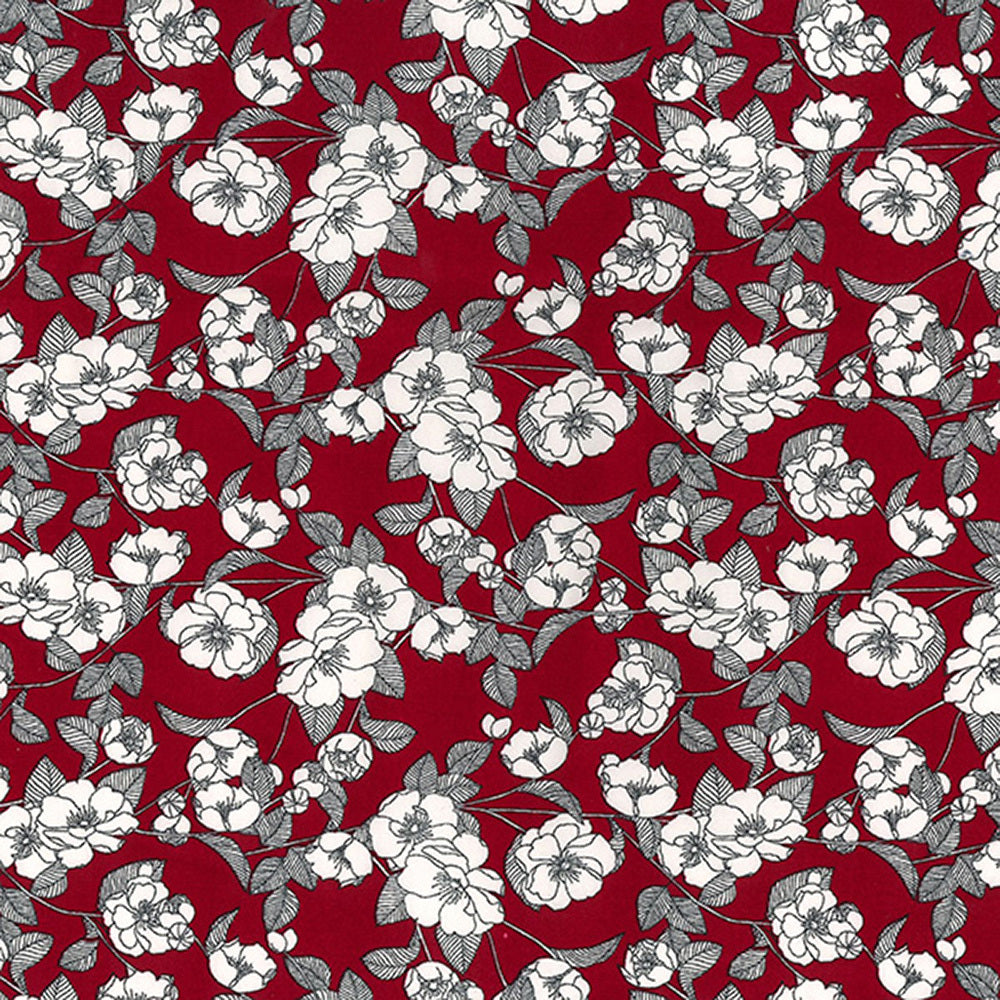Rose & Hubble Cotton Poplin Printed - Floral Burgundy
