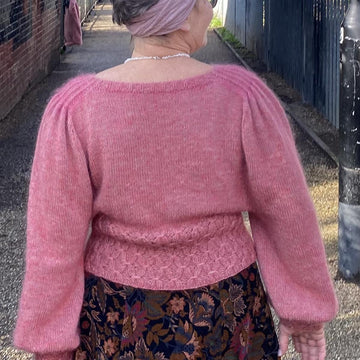 Smocked Saddle Shoulder Sweater