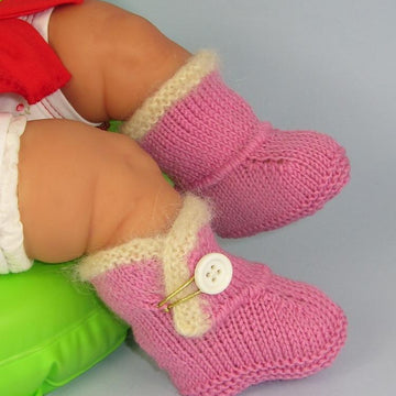 Baby Fur Trim One Button Booties (Bootees)