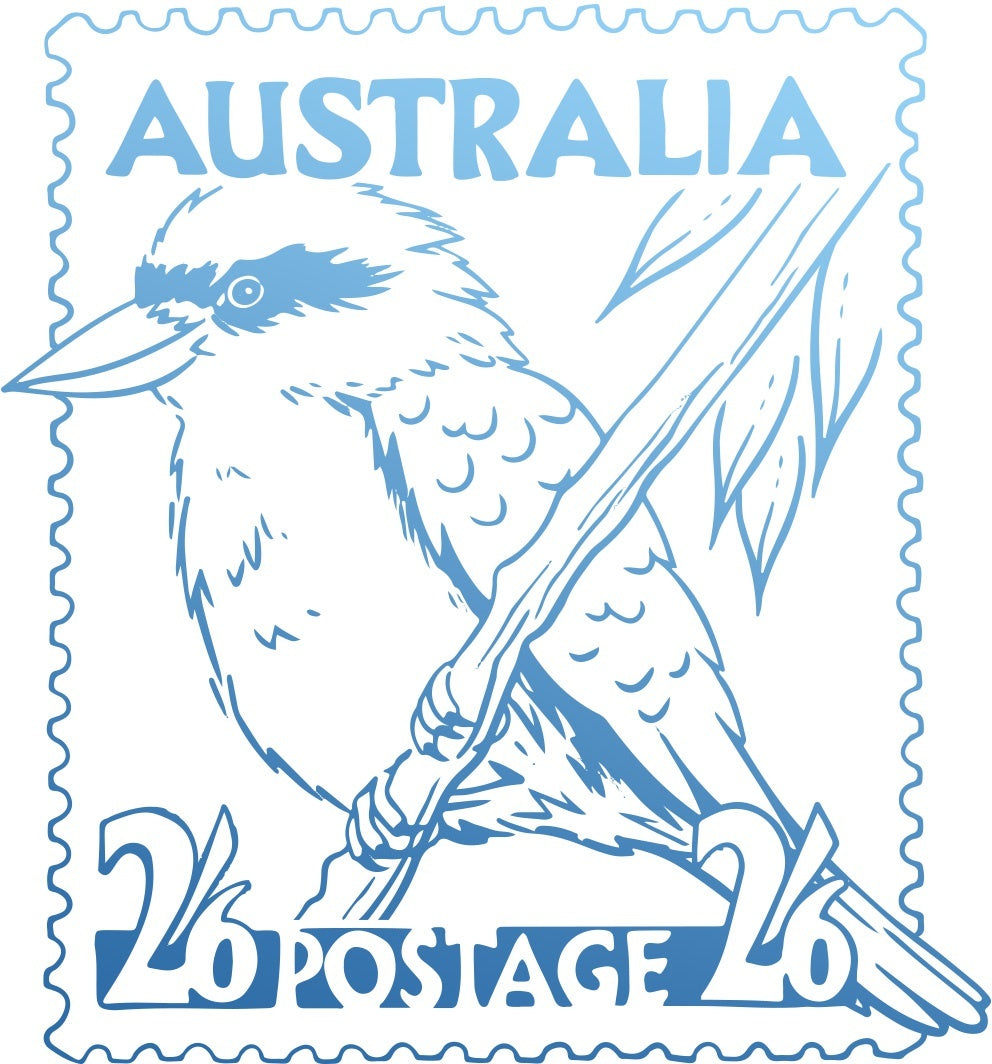 Artdeco Creations Couture Creations Sunburnt Country Mini Stamp - Kookaburra Postage 1.9"X1.9"