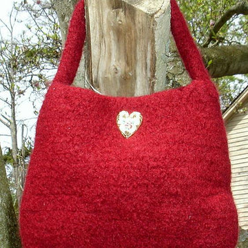 Lady in Red Felted Evening Bag