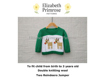 Two Reindeers Jumper Knitting Pattern P36