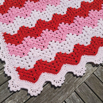 Strawberry Ripple Baby Blanket Afghan