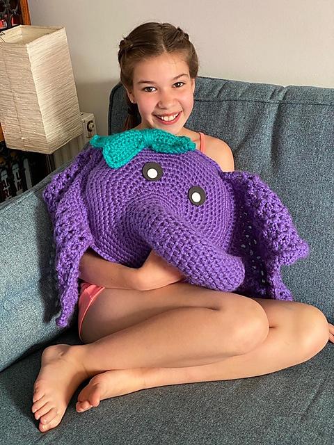 Large Elephant Pillow Crochet Pattern