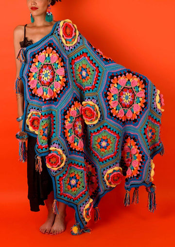 Paintbox Yarns Simply Chunky Casa Kahlo Blanket 34 Ball Crochet Kit