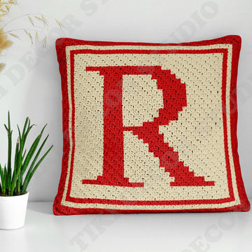 Initial Letter R Pillow Cover CROCHET PATTERN