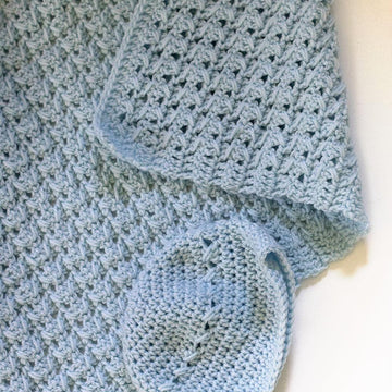 Textured Baby Blanket and Hat