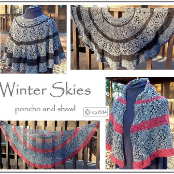 Winter Skies - shawl AND poncho