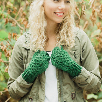 Waggle Cabled Hat & Mitten Set in SweetGeorgia Superwash DK - Downloadable PDF