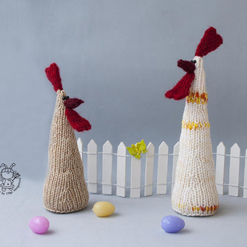 Two Easter Waldorf Roosters