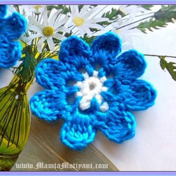 8 Petals Crochet Flower Pattern Applique Embellishment