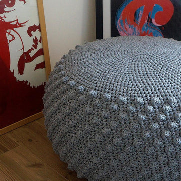VIDEO TUTORIAL 4 Knitted & Crochet Pouf Floor cushion Patterns, Crochet Pattern, Knit Pattern