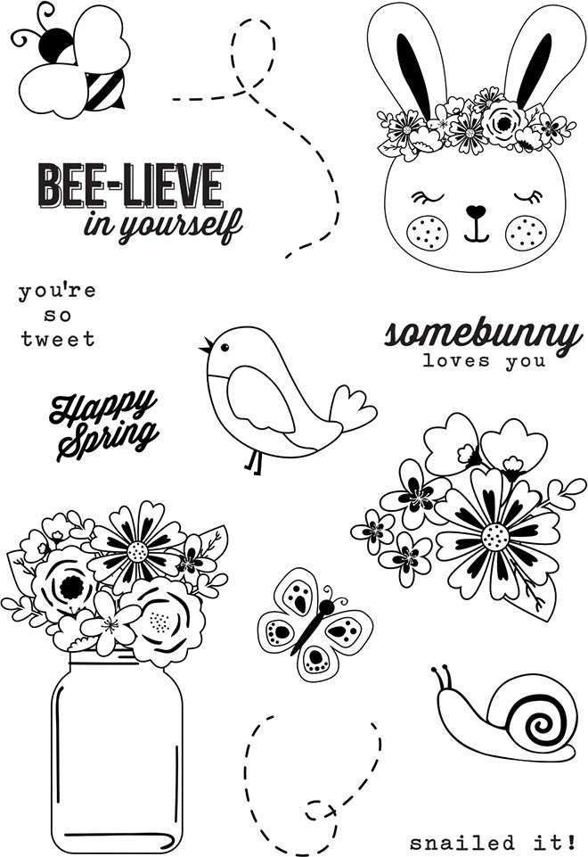 Simple Stories Hip Hop Hooray Photopolymer Clear Stamps - 619625