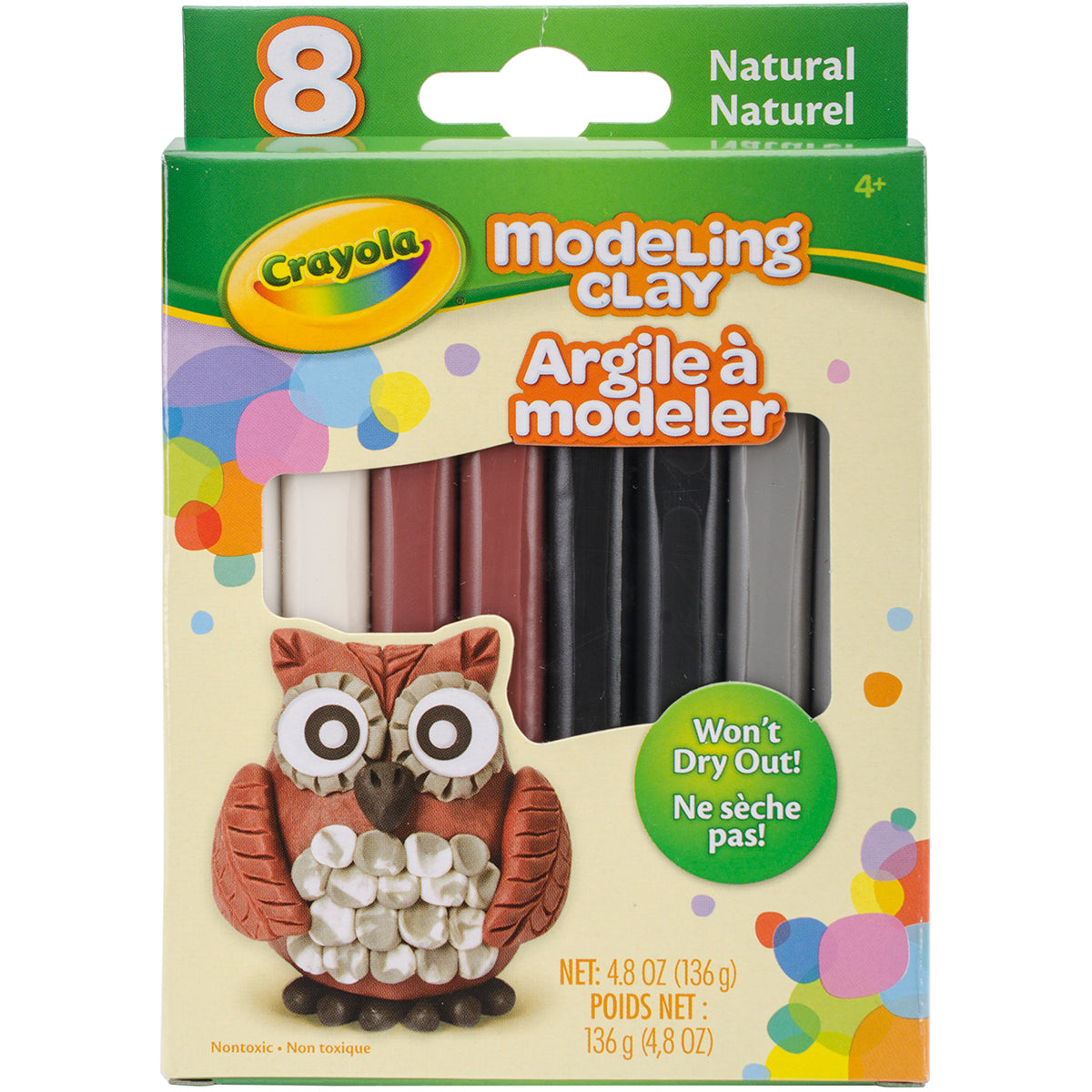 Crayola Modeling Clay .6oz 8/Pkg - Natural