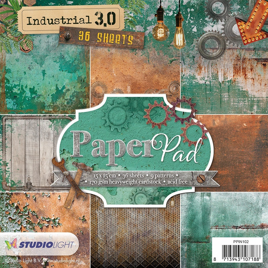 Studio Light Paper Pad 6"X6" 36/Pkg - Industrial 3.0, 9 Designs/4 Each
