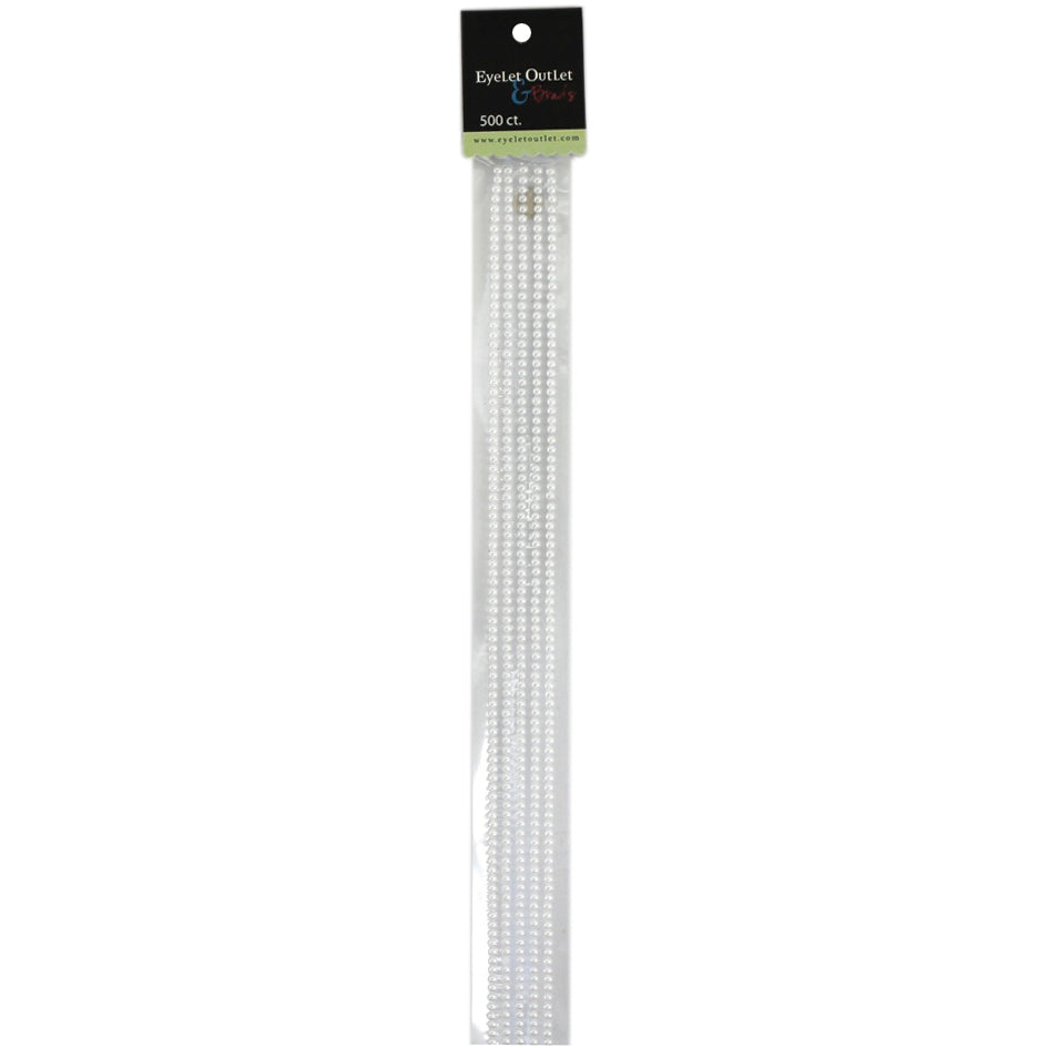 Eyelet Outlet Adhesive Pearl Strips 12" 5/Pkg - White