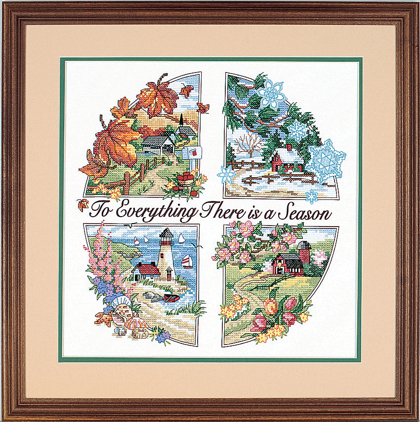 Dimensions A Season For Everything Stamped Cross Stitch Kit - 36cm x 36cm
