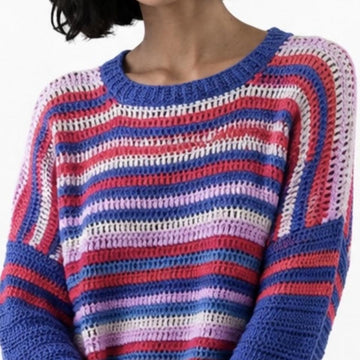 Stripy crochet jumper