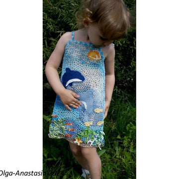 Crochet lace tunic for girls
