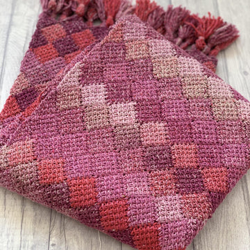 Rose Dreams Entrelac Shawl