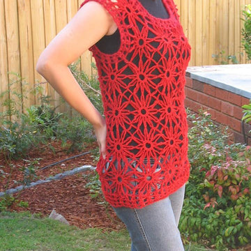 Red Hot Flaming Sunflower Top
