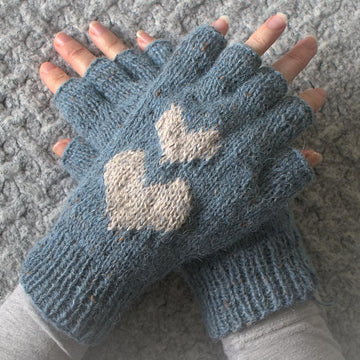 Hearts Fingerless Gloves