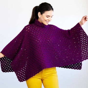 Perfectly Panache Chic Poncho in Red Heart Chic Sheep - LW5901 - Downloadable PDF