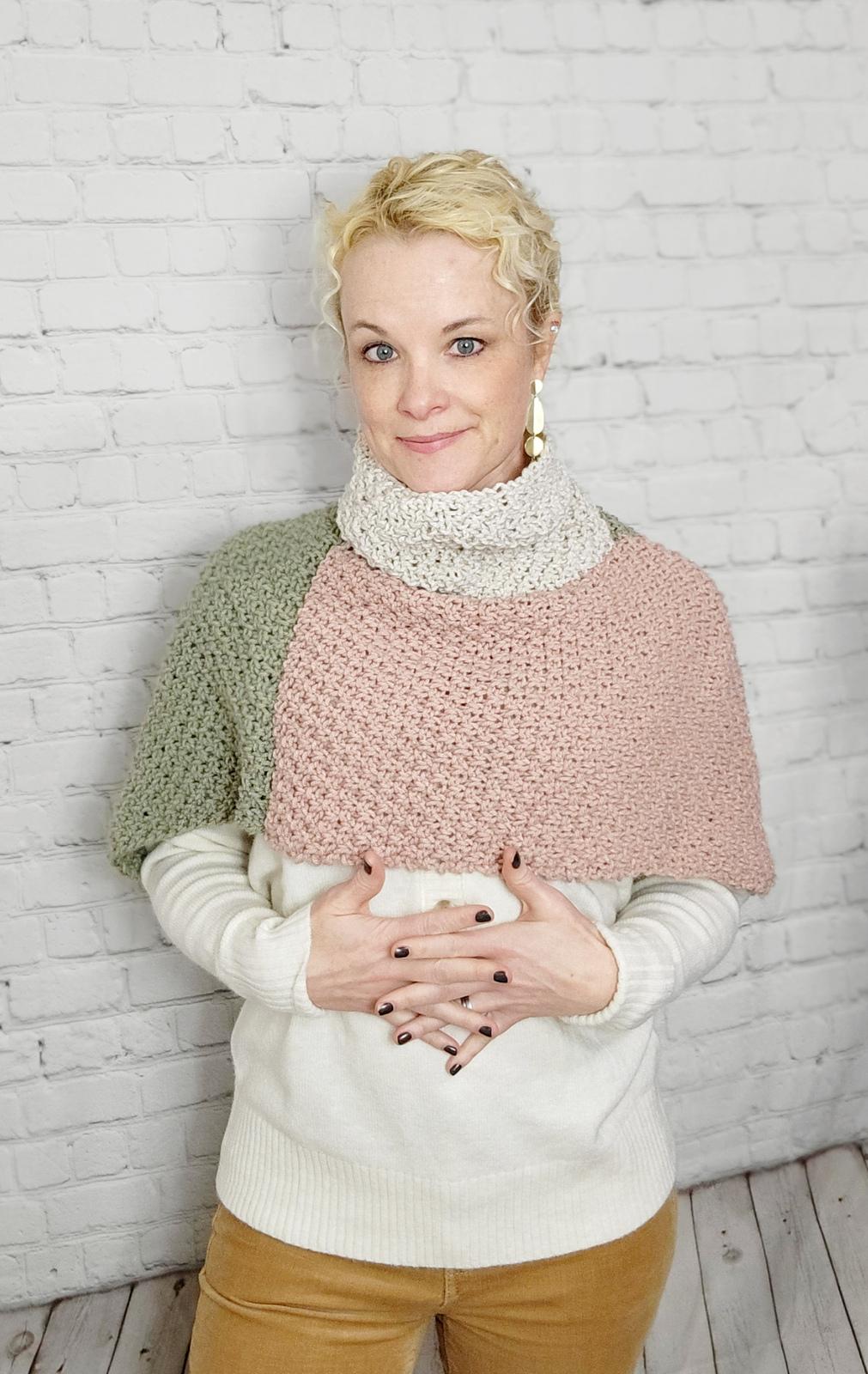 Mossy Turtleneck Poncho