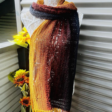 Dragonflies in Amber Scarf/Shawl