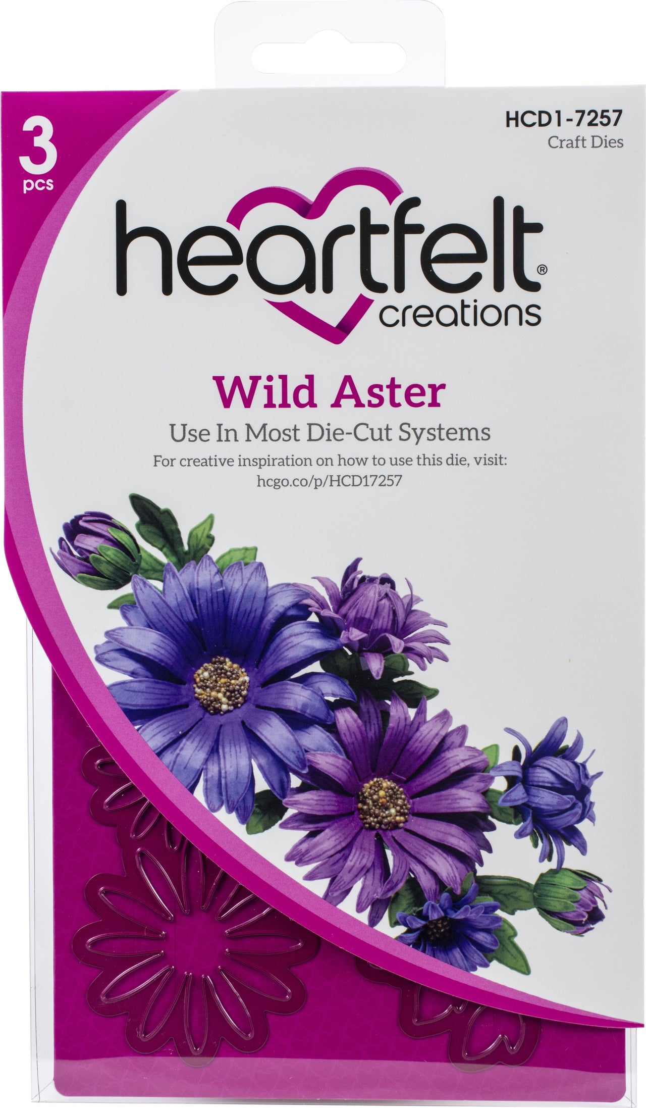 Heartfelt Creations Cut & Emboss Dies - Wild Aster 2" to 5"