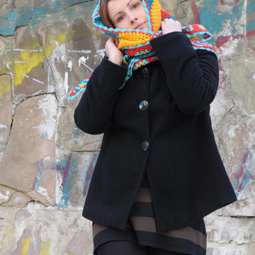 Cozy Corners triangular crochet scarf