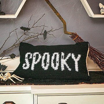 Spooky Crochet Pillow Cover