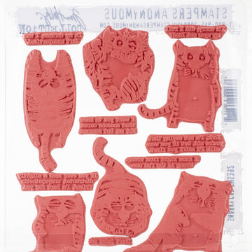 Stampers Anonymous Tim Holtz Cling Stamps 7"X8.5" - Snarky Cat
