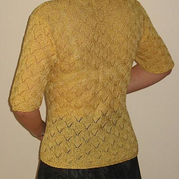 Elegant Mustard Lace V Neck Short Sleeve Top
