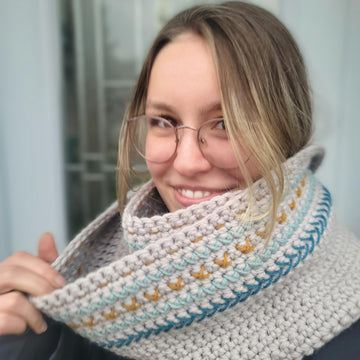 Embroidered infinity scarf