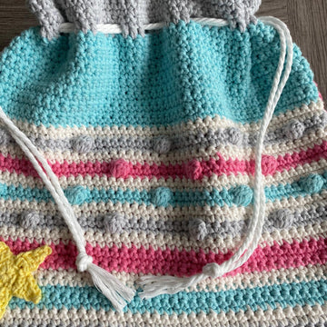 Child's Crochet Drawstring Bag
