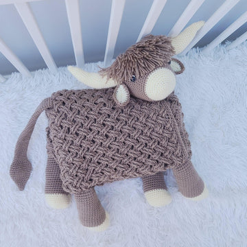 3in1 Highland Cow Folding Baby Blanket