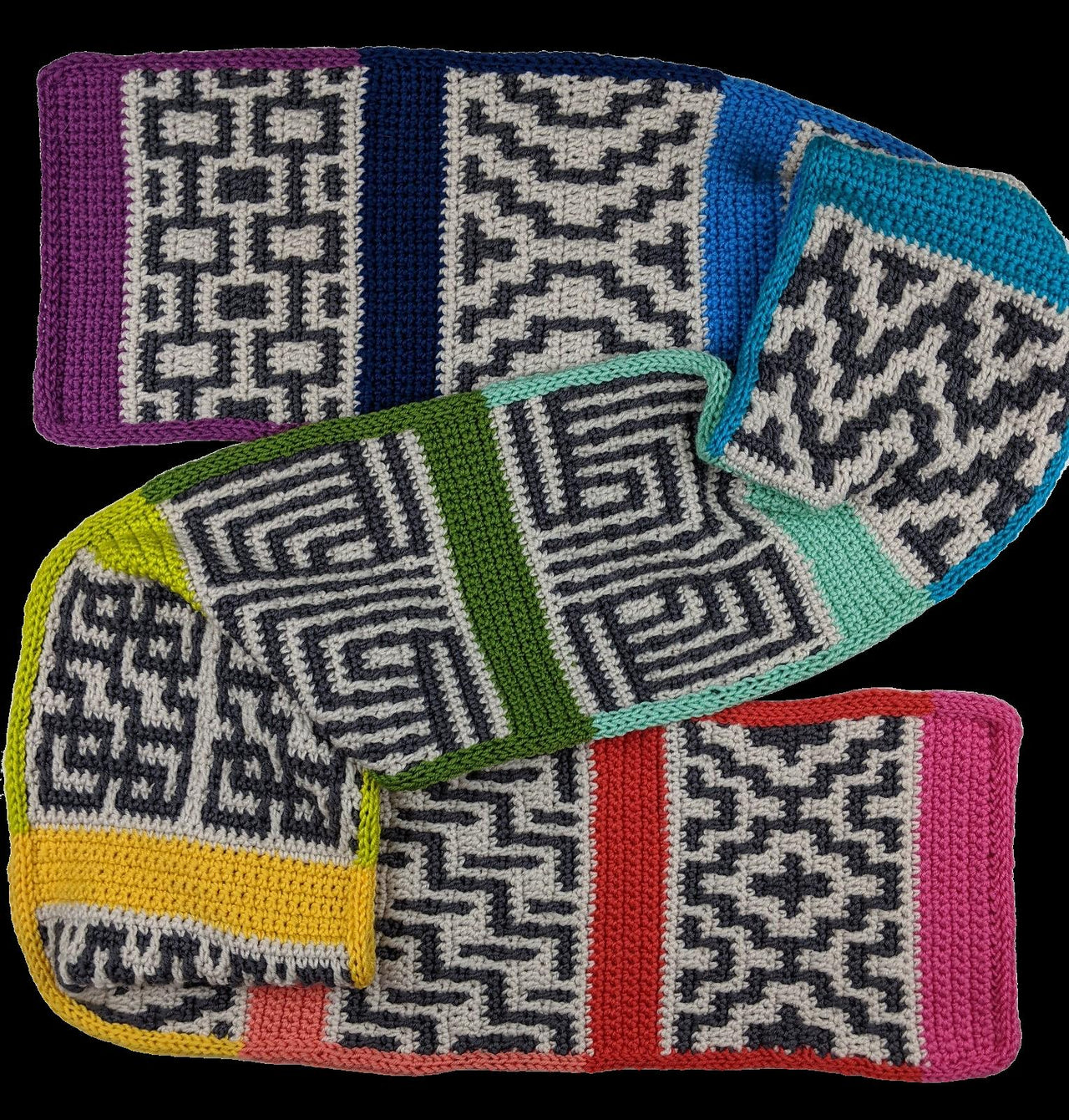 Mosaic Madness Scarf - Tournament of Stitches 2020