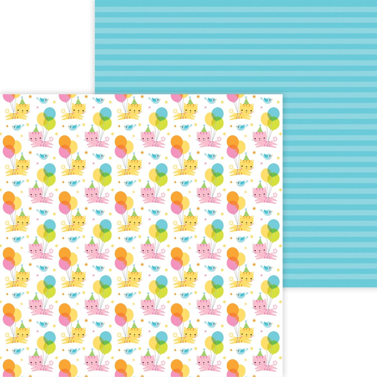 Doodlebug Hey Cupcake Double-Sided Cardstock 12"X12" 25/Pkg - Party Purrrfect