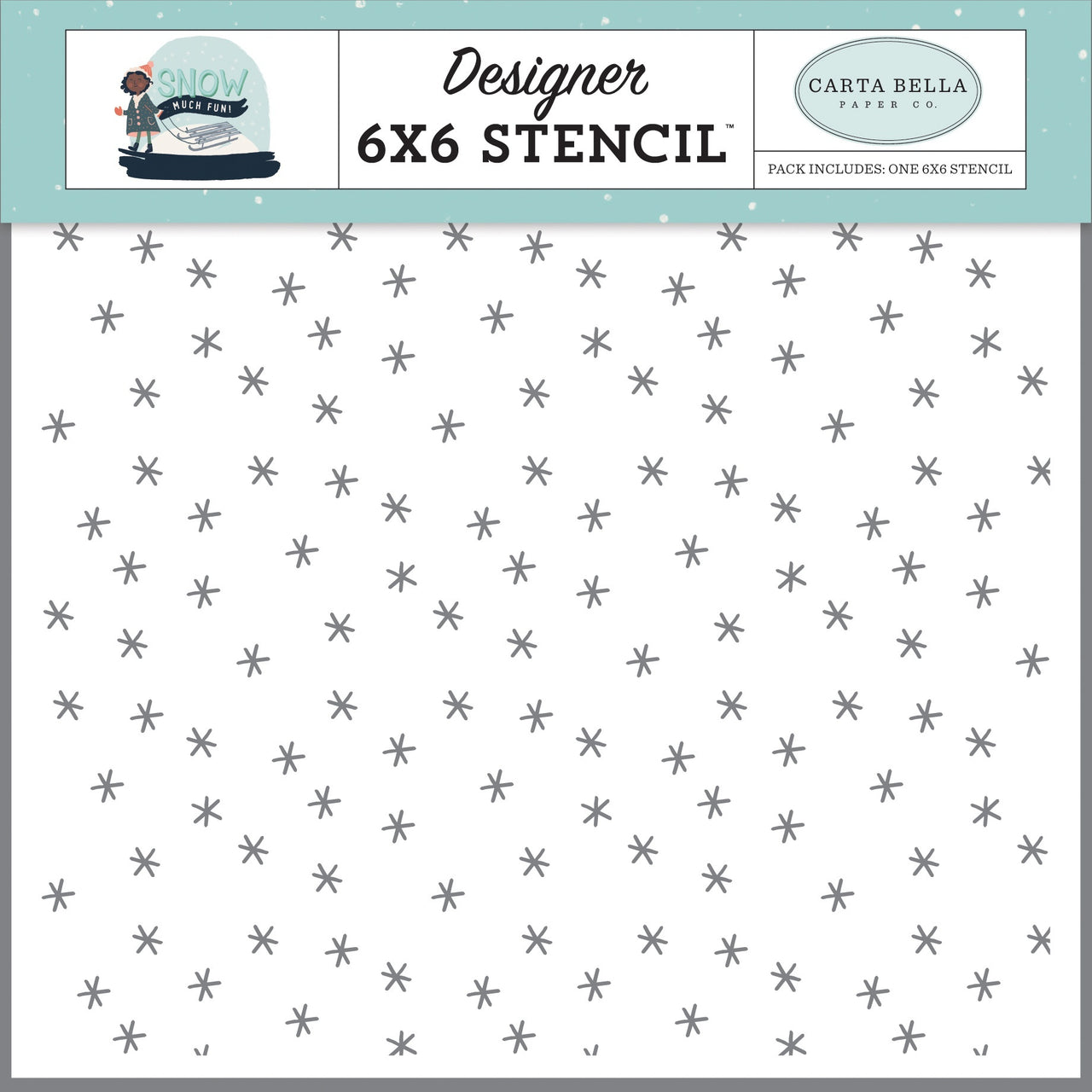Echo Park Paper Carta Bella Stencil 6"X6" - Wonderland Frost