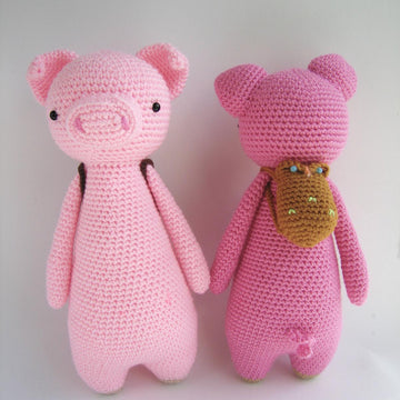 Pig with Owl Backpack Crochet Amigurumi Pattern
