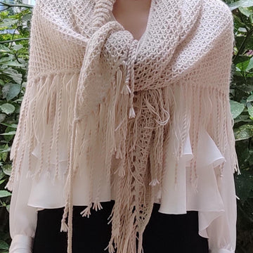Sunwoven mesh shawl