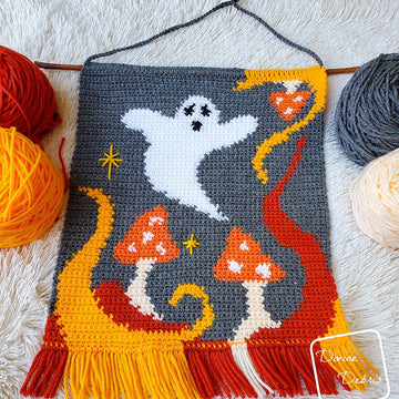 Ghost in the Mushrooms Wall Hanging