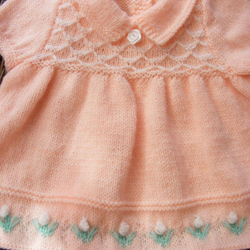 Peach Blossom Baby Dress set