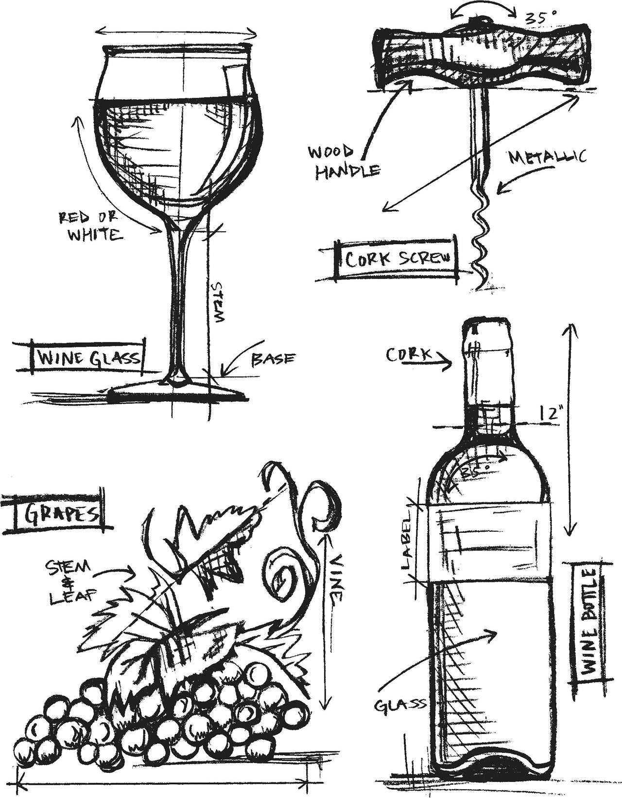 Stampers Anonymous Tim Holtz Cling Stamps 7"X8.5" - Wine Blueprint