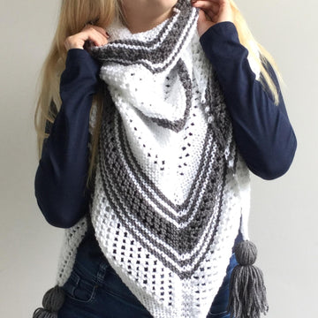 'White Wave' Scarf Shawl