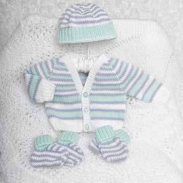 Premature Baby Cardi, hat, mitts and booties