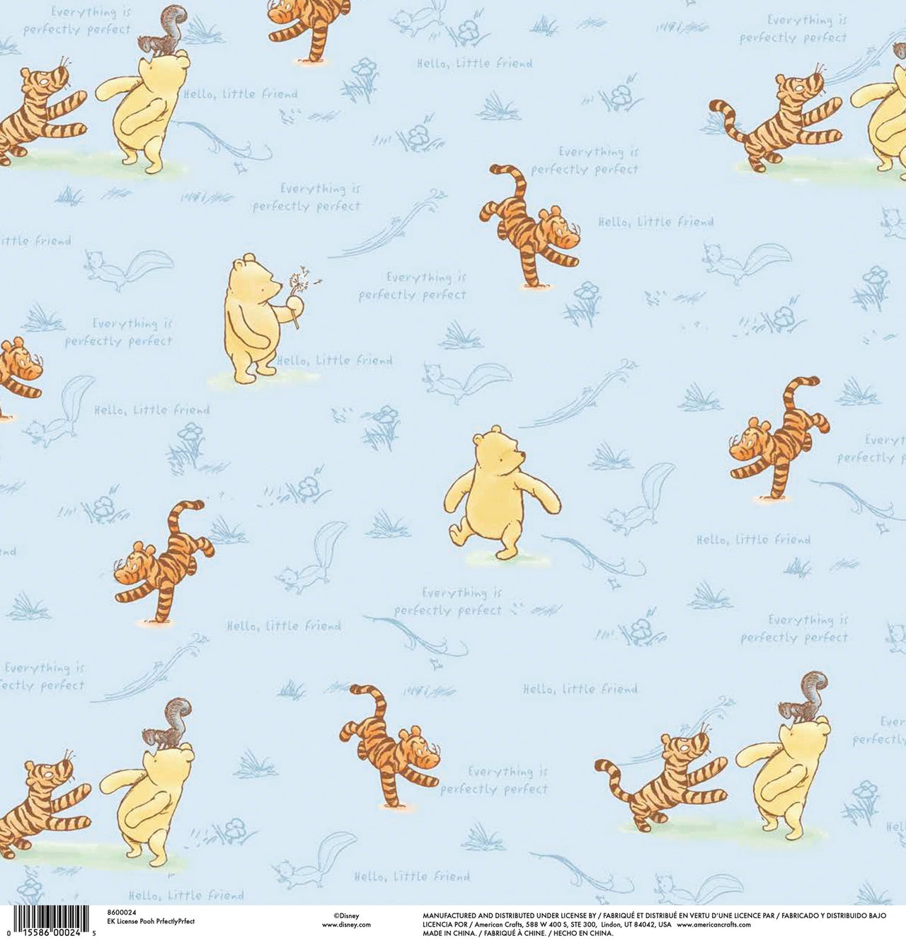 EK Success EK Disney Single-Sided Cardstock 12"X12" 25/Pkg - Pooh Perfectly Perfect