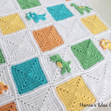 Dinosaur Granny Square Blanket
